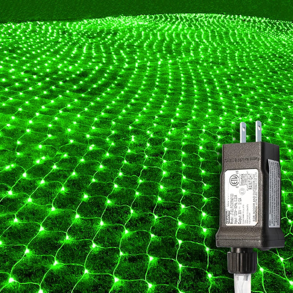 Green Halloween Christmas Net Lights Outdoor Decorations,9.9ft x 6.6ft 208 LED Indoor