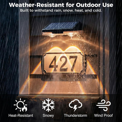 Mailbox 2 Pack, 3000/4500/6000K Flupuro Solar Lights Outdoor Waterproof House Number Light, Dusk to Dawn Address LED
