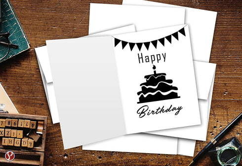 Greeting Cards Set - 5x7 Blank White Cardstock and Envelopes, Perfect for Invitations, Set of 50