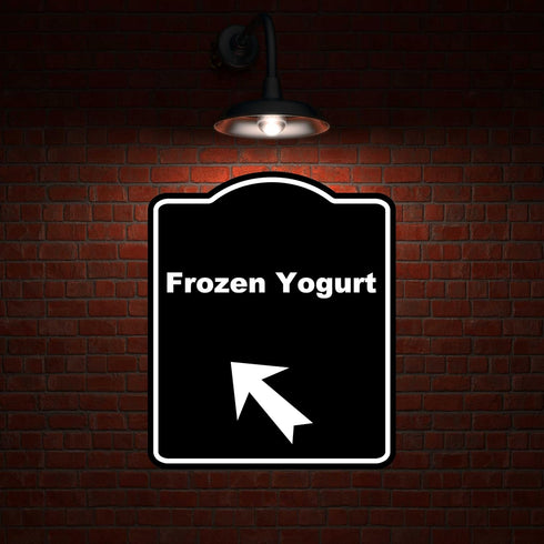 Frozen 20 24 inches Yogurt Black Sign Arrow Up Left Aluminum Composite Sign x
