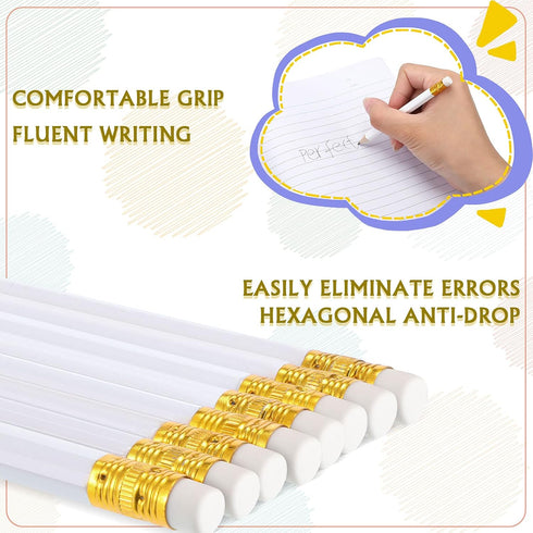 Zonon 72 Pieces 4 Inch Wedding Pencils with Eraser, Pre Sharpened Mini Hexagon 2 HB Short Pencils