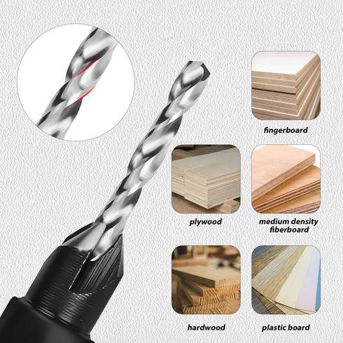 7pcs Countersink Drill Bit Set, Woodworking Countersink Bit for #6#8#10#12#16 Screws in Hard Wood Plastic