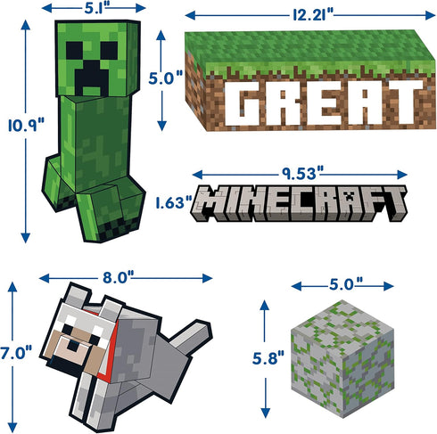 Eureka Minecraft Building A Great Year Classroom Bulletin Board Set, 33 Pieces for Teachers