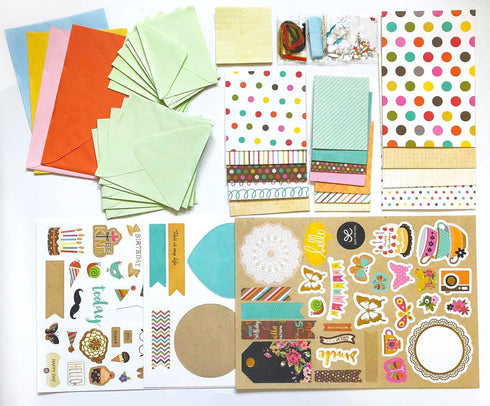 Huralona Handmade DIY Greeting Card Kits, 16 Blank Cards with Colorful Envelopes for Craft Birthday Invitations