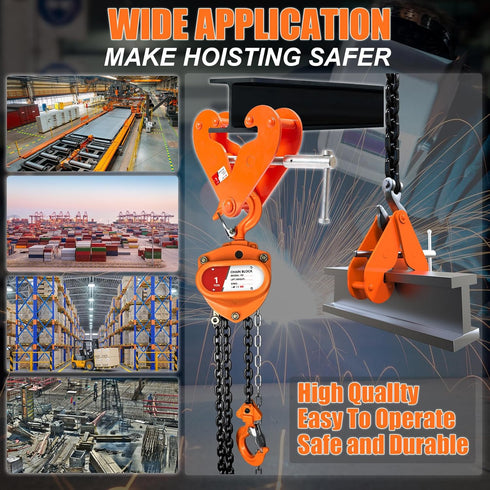 Vertical Beam Clamp, 2200lbs Capacity, 3-9 Inch Opening Range, Heavy Duty Steel Beam Clamp Tool