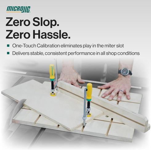 (ZP750-B2S2), 2-Pack Microjig Zeroplay Miter Bar for Table Saw Sled Accessories and Woodworking Tools