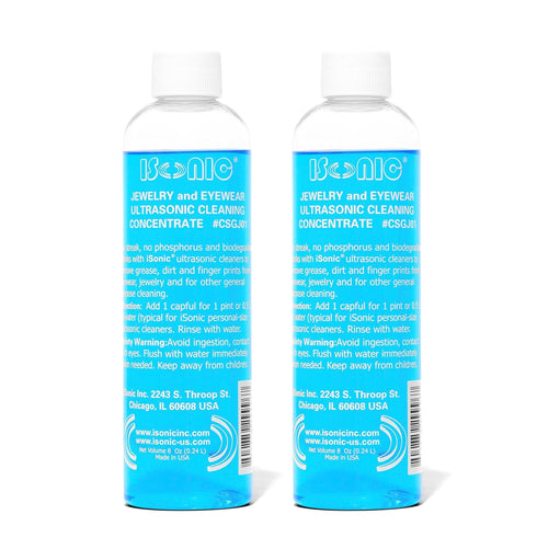 iSonic Ultrasonic Jewelry & Eyewear Cleaning Solution Concentrate (8 fl oz, 2-Pack)