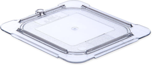 Carlisle FoodService Products Clear Polycarbonate 1/6 Size Universal Flat Food Pan Lid for Catering and Buffets