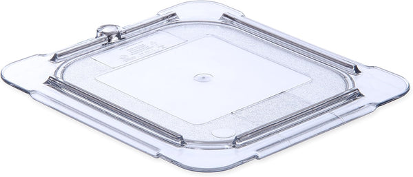 Carlisle FoodService Products Clear Polycarbonate 1/6 Size Universal Flat Food Pan Lid for Catering and Buffets