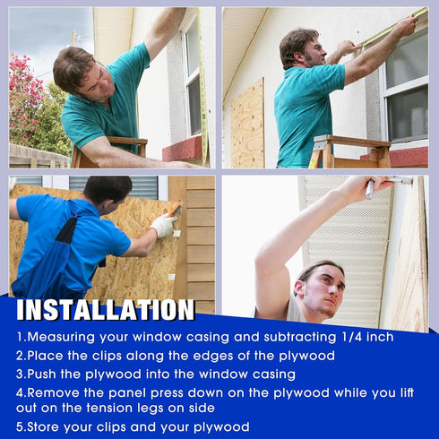 1/2 Inch Silver(20 Dunzy Universal Hurricane Shutters for Windows Exterior, Window Clips, Hurricane Clips for Brick