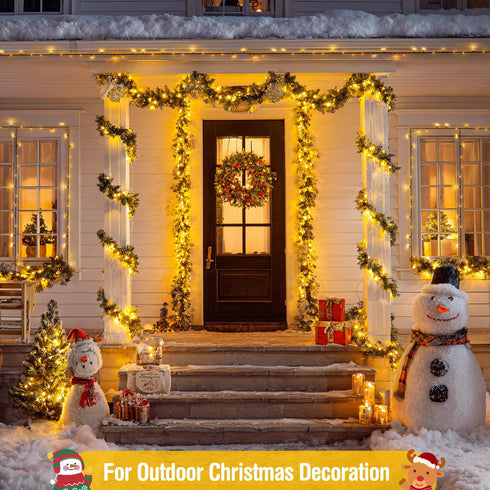 400 132ft 8 JMEXSUSS LED Warm White Christmas Lights Outdoor, Christmas Tree Lights with Remote, Modes Indoor String