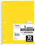 Mead Spiral Notebooks, 6 Pack, 1-Subject, College Ruled, 10-1/2" x 8”, 70 Sheets per Notebook, Assorted Colors
