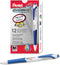 Pentel GlideWrite Ballpoint Pen with TechniFlo Ink, (1.0mm) Medium Line, Light Blue Ink, Box of 12 (BX910-S1)