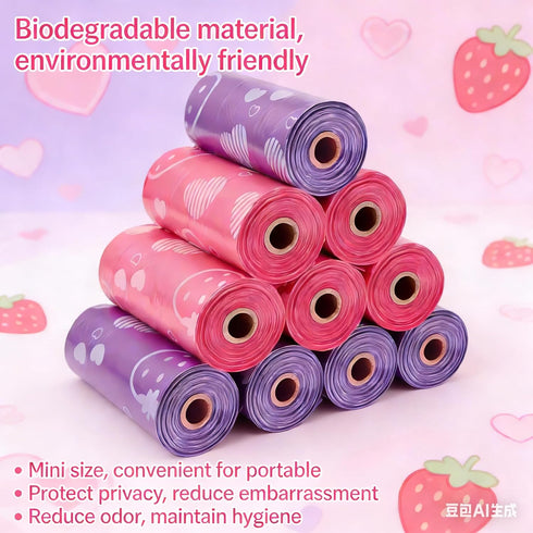 Domchan 150 Count Sanitary Napkin Disposal Bags - Scented & Leak-Proof Feminine Hygiene Bags for Tampons, Pads, Liners