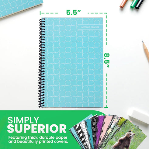 The Superior Register's Premium Check Book Register & Debit Card Ledger Notebook - Standard Edition, Blue