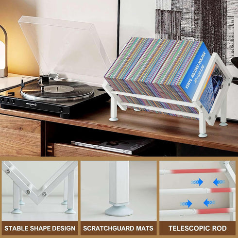 ENCIMART Tabletop Bookshelf Organizer, Adjustable Desk Shelf for Top of Desk in Living Room, Home, Office, Stainless