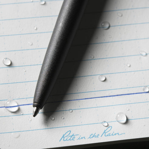 Rite in the Rain Weatherproof Black Metal Clicker Pen | Black Ink, 2 Pack (No. 97-2)