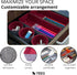 Teeo Drawer Organizers - Office Supply Organizer, Makeup Storage, Pack of 9, Burgundy Compartment Desk Caddy