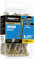 Power Pro 42481 Wood Screws - #9 x 2-1/2", Epoxy Coated, Coarse Thread, Outdoor Rust Resistant, 50pcs
