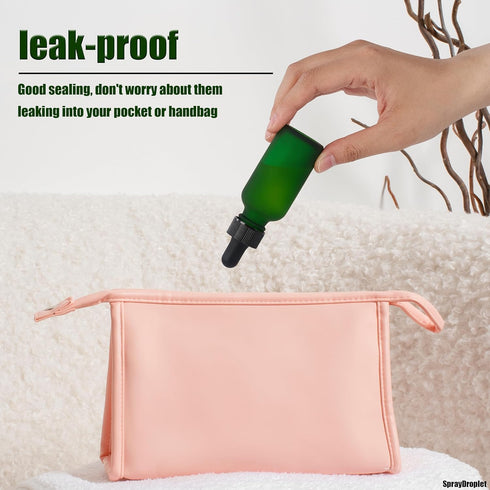 48 Pcs 1oz Glass Dropper Bottles, Leakproof Tincture Bottles with Dropper, Green-Frosted for All Liquids