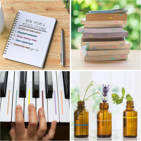 HAUTOCO 3600pcs Transparent Highlighter Tape, Removable Sticky Notes for Annotating Books, Office Supplies