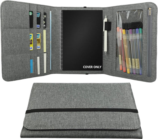 Folio Cover for Rocketbook Everlast Fusion, Multi A5 Size Notebook Organizer with Pen Loop/Business Card Holder, 9.6" x