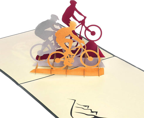 Mountain Bike Pop Up Card, Blank 3D Card with Envelope, Bike Birthday Card for Boss, Dad, Son, Outdoorsy Men