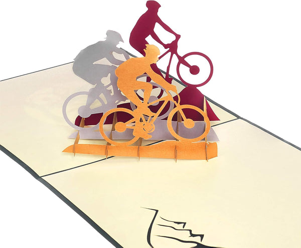 Mountain Bike Pop Up Card, Blank 3D Card with Envelope, Bike Birthday Card for Boss, Dad, Son, Outdoorsy Men