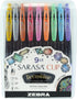 Zebra Pen Sarasa Clip Decoshine Retractable Gel Pen, 0.5mm Fine Point, Assorted Metallic Gel Ink, 9-Pack (49009)