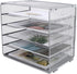 EasyPAG Mesh Office Paper Organizer, 5 Tier Desk Letter Tray File Sorter for Office and Home, Screws Free Design