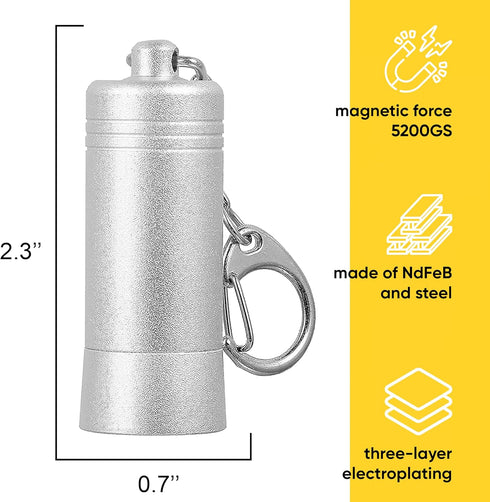Magnetic Keychain - Rare Earth Neodymium Magnets - Strong Heavy Duty Pocket Key Holder Magnet