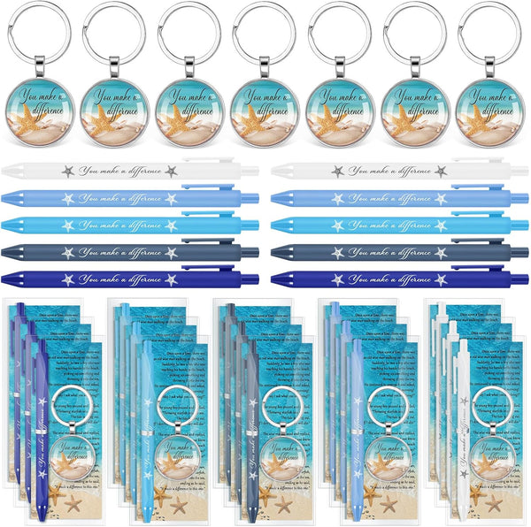 Sayglossy Employee Appreciation Gifts Bulk Starfish Story Keychains You Make a Difference Ballpoint