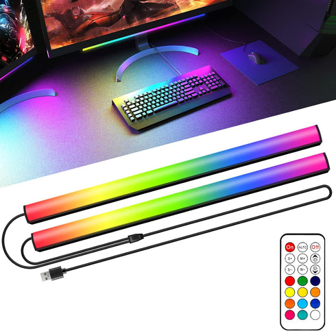 2-in-1 Under Monitor Light Bar, 2 PCS Screenbar Light Desk Lamp Computer