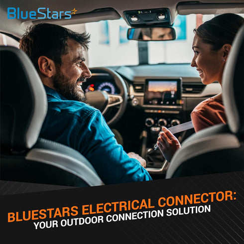 BlueStars 100 PCS Blue Flag Spade Terminals Female, AWG 16-14, 400V, 15A Electrical Connectors Kit