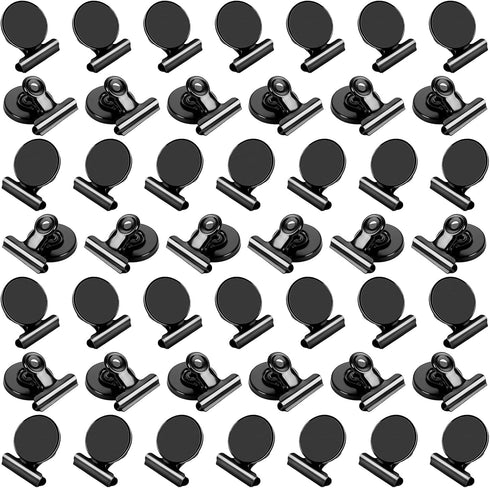 VNDUEEY 50 Pack Black Magnetic Clips, Refrigerator Magnets with Clips, Magnet Clips for Whiteboard at Home & Office