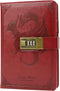 Dragon Leather Journal Notebook, Diary with Combination Lock, Lined/Blank Paper, B6 Writing Journals