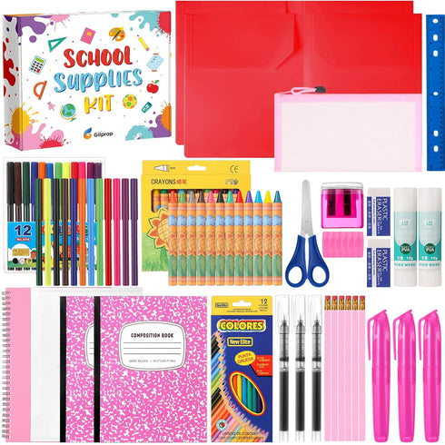 Gilprop 39 Pcs Back to School Supplies Essentials Bundle Include Pencils Scissors Ruler