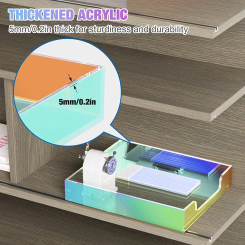 Iridescent Acrylic Letter Tray, A4 Paper File Organizer, Stackable Desktop Document Holder
