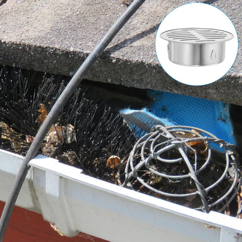 PATIKIL Gutter Guard, 304 Stainless Steel Downspout Strainer, 2 Inch Anti-Blocking Tool for Leaves Debris
