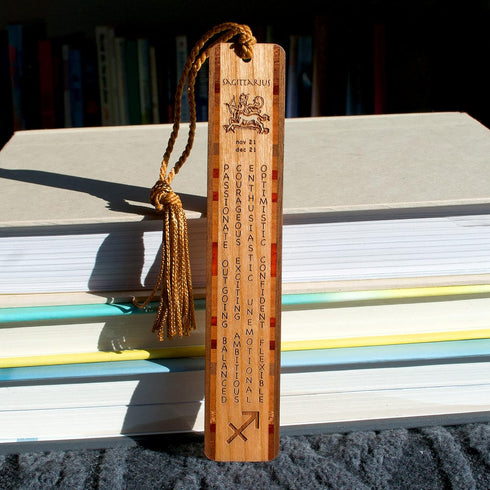 Sagittarius Zodiac Astrological Sign Wooden Bookmark, Handmade Engraved, Made in USA, Also Available Personalized
