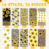 TecUnite 30 1.0 mm 10 Pcs Sunflower Pens Sunflower Gift for Sunflower Lover Yellow Flower Floral Pens Black Ink