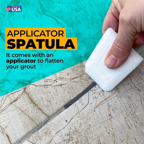 PentaUSA Tile Grout Repair Kit, Dark Grey Grout Filler, Fast Drying Formula, 8.8oz / 250gr with Grout Float