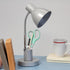 LD1076-SLV 16.22" Simple Designs Sleek Essentials Adjustable Metal Desk Task Lamp with Organizer Compartment