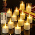 VIODAIM 12Pack Flickering Flameless LED Candles with Remote & Timer, Battery Powered