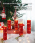 Wax,5 Pack Da by Red Flameless Candles with String Lights, Battery Operated Candles with Remote Control