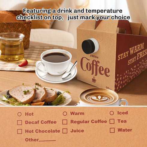 INPARALLUV 10 Pack (96 oz) Disposable Coffee Box Dispensers Coffee to Go Drink Containers Insulated Hot Beverage