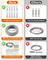 220 FT 1/8" Wire Rope Kit, 304 Stainless Steel Cable with M5 Turnbuckles, Vinyl Coated String Lights Hanging Wire for