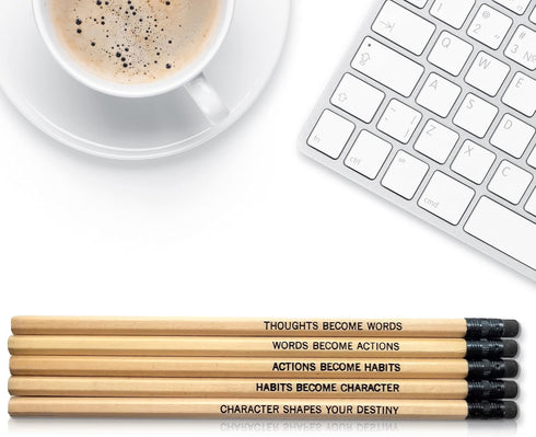 Fresh Prints of CT Gandhi Quote - Inspirational Pencils with Funny and Motivational Sayings for School
