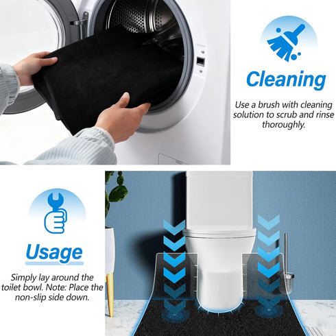 4 Pack Toilet Mats,Upgrade Toilet Floor Protector from Urine,Toilet Rugs U Shaped Washable,Toilet Mats