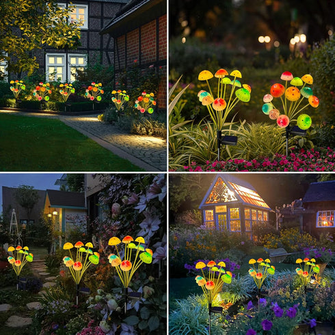 Solar Garden Lights - Upgraded 24LED Solar Mushroom Lights Outdoor, Waterproof Garden Decor for Lawn Front Porch Patio